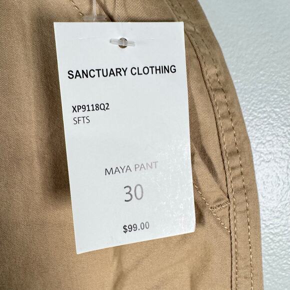 NWT Sanctuary Women's Maya Tan High Rise Cotton Blend Preppy Jogger Pant Size 30 - Picture 10 of 11